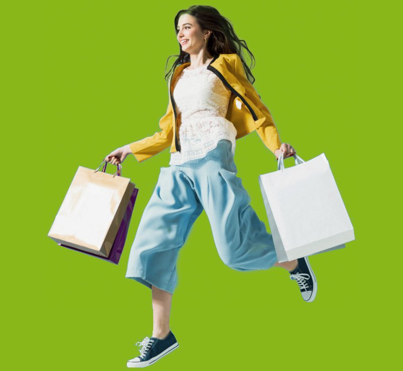 shopping girl green2